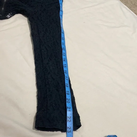 Vintage Black sheer Lace crop Biker style jacket size M - Picture 10 of 12